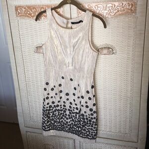 Ark & Co Cream and Black Polka Dot Mini Dress, XS